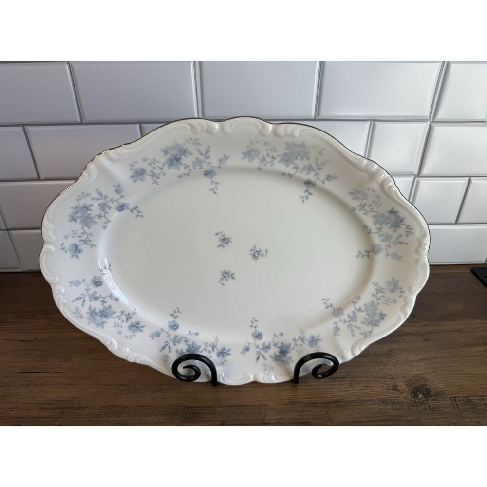 Johann Haviland Blue Garland Bavaria Large Oval Serving Platter 15", Set of 1
